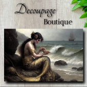 マーメイドの海の巻物の金ゴールド・デコページ 薄葉紙