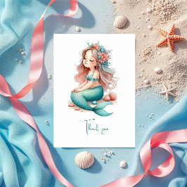 マーメイドの海の誕生日パーティー サンキューカード