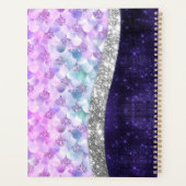 マーメイドの皮膚パープルシルバーフェイクグリッターモノグラム プランナー手帳 (裏面)