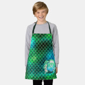 マーメイドの真珠はかりで測と緑ID600 エプロン (着用した状態)