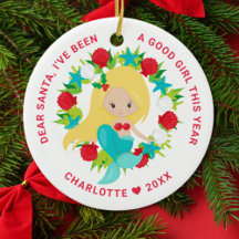 マーメイドの私は良い子ですクリスマスフォト