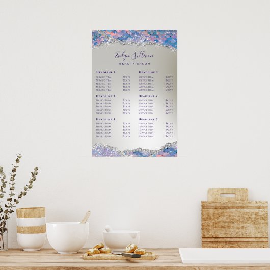 マーメイドの続投の価格表ポスター ポスター (キッチン)