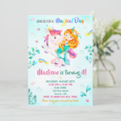 マーメイドの誕生日の招待ガールマジカルパーティーの日 招待状 (スタンド正面)