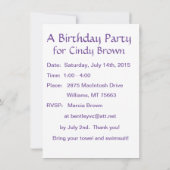 マーメイドの誕生日パーティーの招待 招待状 (裏面)