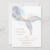 マーメイドの誕生日パーティーの招待 – 海の下 招待状 (正面)