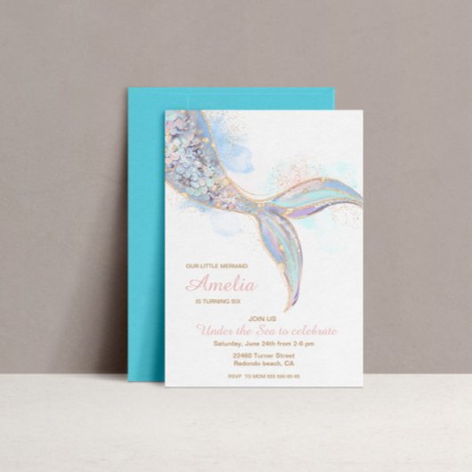 マーメイドの誕生日パーティーの招待 – 海の下 招待状