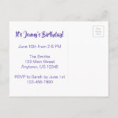 マーメイドの誕生日パーティー招待状へようこそ インビテーションポストカード (裏面)