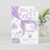 マーメイドの誕生日パーティー招待状 招待状 (スタンド正面)