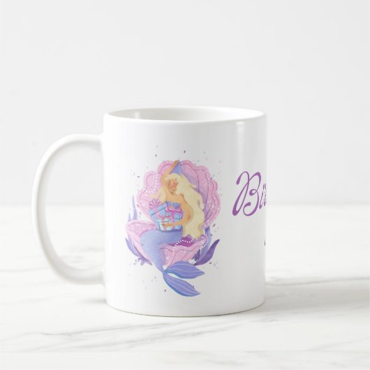 マーメイドの誕生日マグカップ コーヒーマグカップ (左)