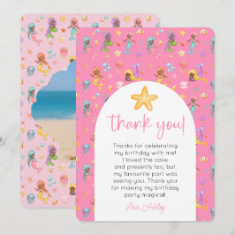 マーメイドの誕生日写真のお礼 招待状