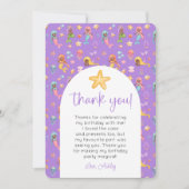 マーメイドの誕生日写真のお礼 招待状 (正面)