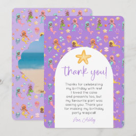 マーメイドの誕生日写真のお礼 招待状