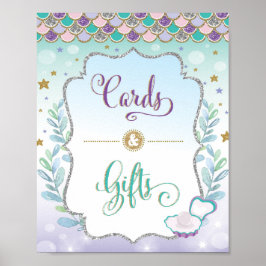 マーメイドの誕生日 ベイビーシャワーの看板 カード＆ギフト ポスター