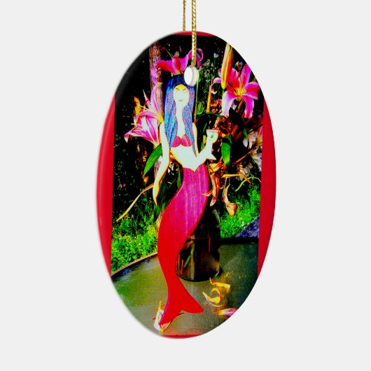 マーメイドの赤い美しいとマルティーニ セラミックオーナメント (右)