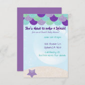 マーメイドの赤ちゃんシャワーの招待状 招待状 (正面/裏面)