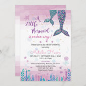 マーメイドの赤ちゃんシャワーの招待状 招待状 (正面/裏面)