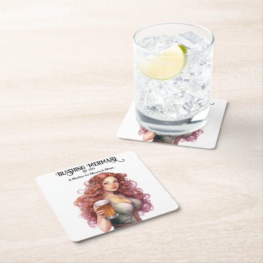 マーメイドの顔を赤らめる – バルドゥアの門 スクエアペーパーコースター (インサイチュ)