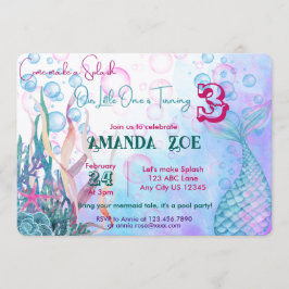 マーメイドの飛沫が舞うような招待状を作りましょう！ 招待状
