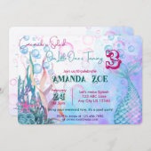 マーメイドの飛沫が舞うような招待状を作りましょう！ 招待状 (正面/裏面)