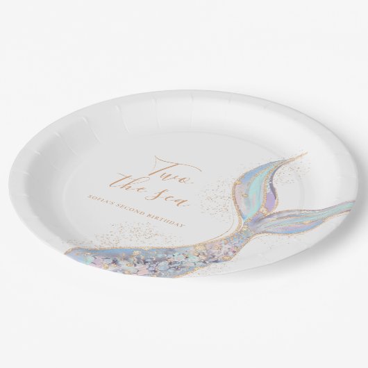 マーメイドの2nd誕生日 ペーパープレート (アングル)