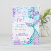 マーメイドの5歳の誕生日 招待状 (スタンド正面)