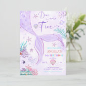 マーメイドの5歳の誕生日 招待状 (スタンド正面)