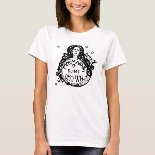 マーメイドのTシャツを溺れさせない Tシャツ (正面)