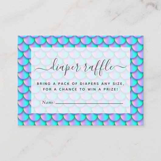 マーメイドはかりで測おむつラッフル エンクロージャーカード (正面)