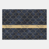 マーメイドはかりで測と金ゴールドグリッターラッパー紙 ラッピングペーパーシート (正面)