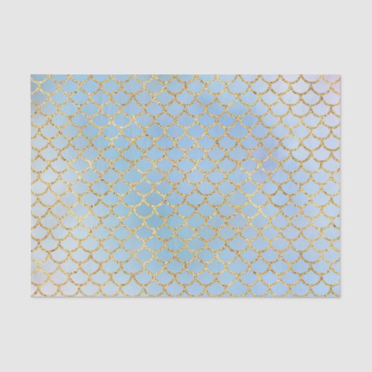 マーメイドはかりで測アイスブルー金ゴールドグリッターエレガント 薄葉紙 (正面)