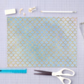 マーメイドはかりで測アイスブルー金ゴールドグリッターエレガント 薄葉紙 (クラフト)