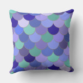 マーメイドはかりで測アクアティール（緑がかった色）&パープルモノグラム名 クッション (裏面)