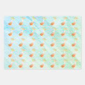 マーメイドはかりで測ウォーターカラフルカラー背景 ラッピングペーパーシート (正面3)