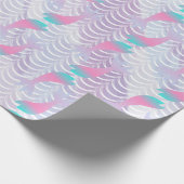 マーメイドはかりで測ウオーターカラーパターンパープル ラッピングペーパー (角)