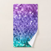 マーメイドはかりで測オンユニコーンガールズグリッター#19 バスタオルセット (ハンドタオル)