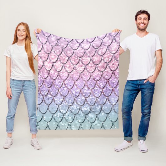 マーメイドはかりで測オンユニコーンガールズグリッター#1 #shiny フリースブランケット (インサイチュ)