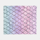 マーメイドはかりで測オンユニコーンガールズグリッター#1 #shiny フリースブランケット (正面(横))