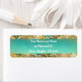 マーメイドはかりで測カスケーディング金ゴールドグリッター&ティール（緑がかった色）グラム ラベル (インサイチュ)