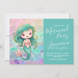 マーメイドはかりで測ガールズバースデーパーティー 招待状