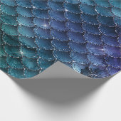 マーメイドはかりで測グリッタージャングルスパークネイビーパープル ラッピングペーパー (角)