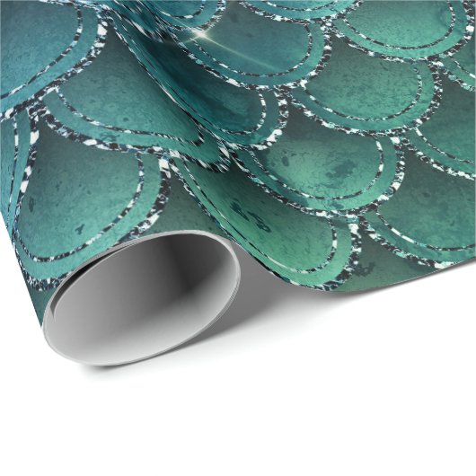 マーメイドはかりで測グリッタージャングルスパークネイビーパープル ラッピングペーパー (ロールコーナー)