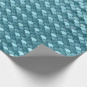 マーメイドはかりで測グリッターブルーアクアウォーターパス ラッピングペーパー (角)