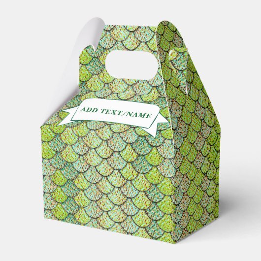 マーメイドはかりで測グリーンパターン名前をカスタムする フェイバーボックス (裏面サイド)