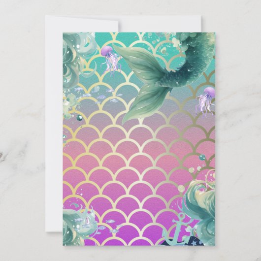 マーメイドはかりで測テールシーサマーバースデーパーティー 招待状 (裏面)