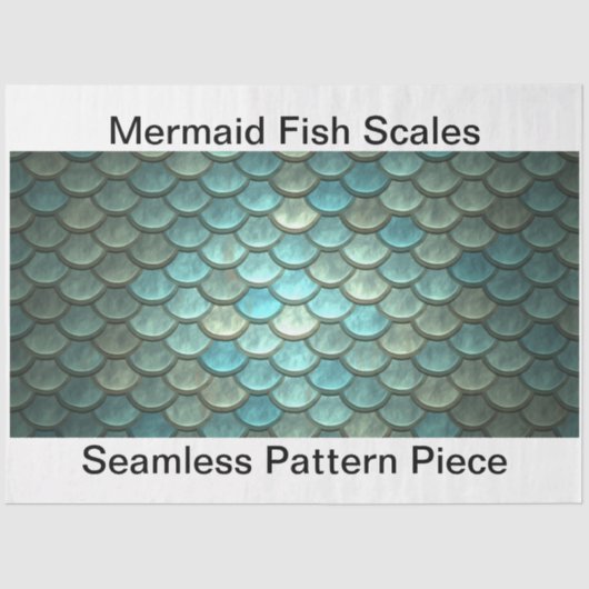 マーメイドはかりで測デコップシームレスな背景アクア 薄葉紙 (正面)