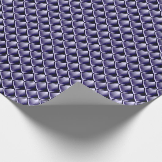 マーメイドはかりで測ドラゴンスキンブルーネイビーメタリック ラッピングペーパー (角)