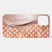 マーメイドはかりで測バラ金ゴールド手書き名金属Ca Case-Mate iPhoneケース (裏面 (横))