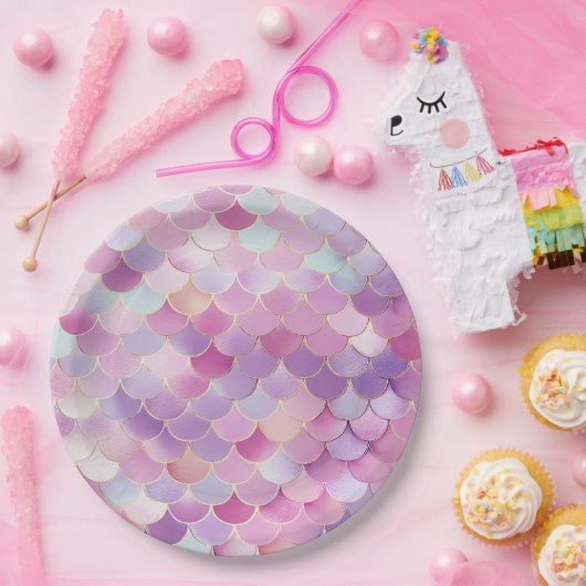 マーメイドはかりで測バースデーパーティープレート ペーパープレート (パーティー)