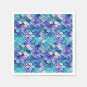 マーメイドはかりで測パターン小さな女の子誕生日パーティー スタンダードカクテルナプキン (正面)