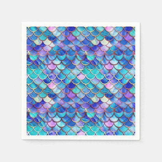 マーメイドはかりで測パターン小さな女の子誕生日パーティー スタンダードカクテルナプキン (正面)